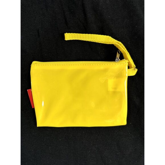 Y2k FRED is RED 'Queen Bee' Coin Purse Yellow PVC Makeup Pouch - Picture 2 of 7